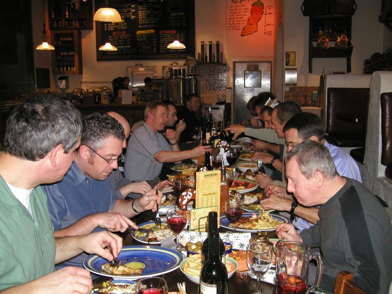 Left Front to back: Pete Buckley, Gareth Robinson, Karl Highcock, Alan Campbell, Hadyn Collings and Mike Park<br>Right Front to back: Colin Wood, Ken Winter, Wyn Witham ????